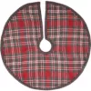 VHC Brands 21 in. Anderson Cherry Red Rustic Christmas Decor Plaid Mini Tree Skirt