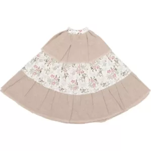 VHC Brands 21 in. Carol Khaki Tan Farmhouse Christmas Decor Mini Tree Skirt