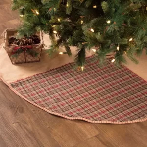 VHC Brands 55 in. Clement Natural Tan Rustic Christmas Decor Tree Skirt