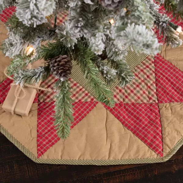 VHC Brands 21 in. Dolly Star Natural Tan Primitive Christmas Decor Tree Skirt
