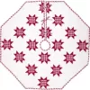 VHC Brands 55 in. Red Emmie Farmhouse Christmas Decor Patchwork Tree Skirt
