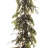 Village Lighting Company 9 ft. Pre-Lit LED Rustic White Berry Garland