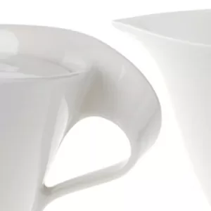 Villeroy & Boch New Wave 2-Piece White Porcelain Sugar and Creamer Set