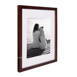 DesignOvation Gallery 11 in. x 14 in. Matted to 8 in. x 10 in. Walnut Brown Picture Frame (Set of 4)