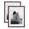 DesignOvation Gallery 14 in. x 18 in. Matted to 11 in. x 14 in. Walnut Brown Picture Frame (Set of 2)