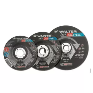 WALTER SURFACE TECHNOLOGIES ALLSTEEL 4.5 in. x 5/8 in. Arbor x 1/4 in. T27 GR A-24-AS Grinding Wheel (10-Pack)