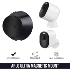 Wasserstein Arlo Ultra/Ultra 2 and Pro 3/Pro 4 Indoor Outdoor Magnetic Wall Mount, Extra Flexibility for Your Camera (2-Pack, White)
