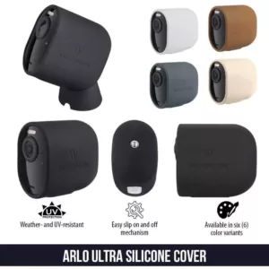 Wasserstein Arlo Ultra/Ultra 2 and Pro 3/Pro 4 Protective Silicone Skins - Accessorize and Protect Your Arlo Camera (3-Pack, Black)