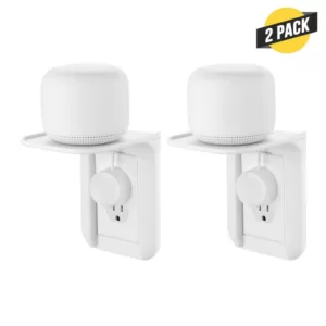 Wasserstein AC Outlet Mount for Google Nest WiFi - Perfect Wall Outlet Shelf for Google Home, Nest Mini and Nest Hub (2-Pack)