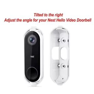 Wasserstein Adjustable Angle Wall Mount for Google Nest Hello Video Doorbell - Adjust Your Nest Hello Doorbell Flexibly, White