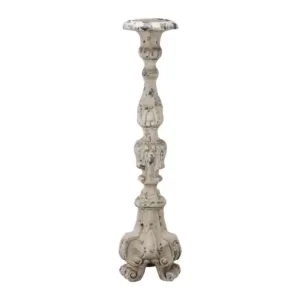 A & B Home 27.5 in. Magnesia Weathered White Candle Holder