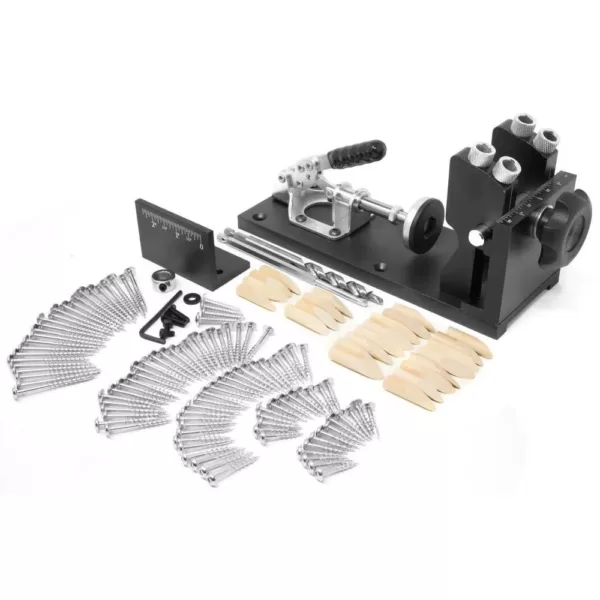 WEN Metal Pocket Hole Jig Kit with L-Base, Step Drill Bit, and Self-Tapping Screws