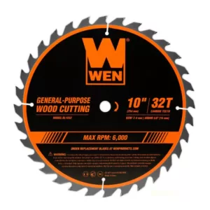 WEN 10 in. 32-Tooth and 60-Tooth Carbide-Tipped Professional Woodworking Saw Blade Set (2-Pack)