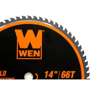 WEN 14 in. 66-Tooth Carbide-Tipped Professional Metal Saw Blade for Mild Steel Cutting