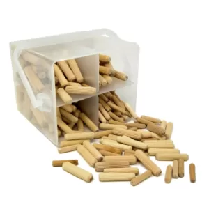 WEN Fluted Dowel Pin Variety Bucket with 1/4 in., 5/16 in., and 3/8 in. Woodworking Dowels (400-Piece)