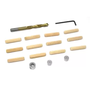 WEN 5/16 in. Wooden Doweling Kit with Drill Bit, Stop Collar and Fluted Birch Wood Dowels