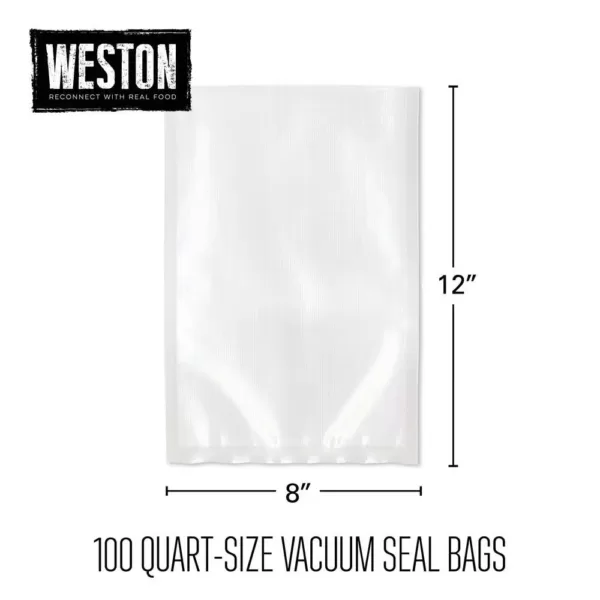Weston 8 in. x 12 in. Vacuum Bags (100/Bags)