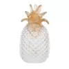 A & B Home 9 in. Light White Glass Pineapple with LED