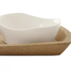 BergHOFF Eclipse 4-Piece Porcelain Snack Bowl Set with Tray