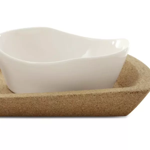 BergHOFF Eclipse 4-Piece Porcelain Snack Bowl Set with Tray