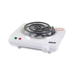 Better Chef Single Burner 7 in. White Electric Portable Countertop Hot Plate with Thermostat