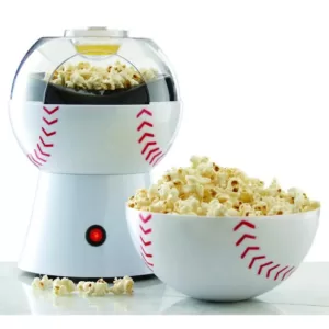 Brentwood Baseball 2 oz. White Countertop Popcorn Machine