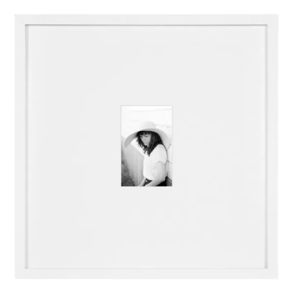 DesignOvation Gallery 17 in. x 17 in. matted to 4 in. x 6 in. White Picture Frame