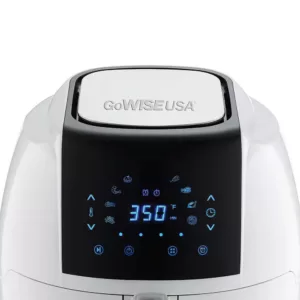 GoWISE USA 8-in-1 5.8 Qt. Touch Screen White Air Fryer with Recipe Book