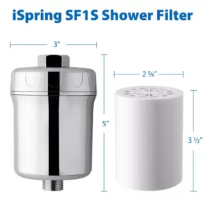 ISPRING 15-Stage Shower Filter Replacement Cartridge, Improves Conditions of Skin, Hair, and Nails, White