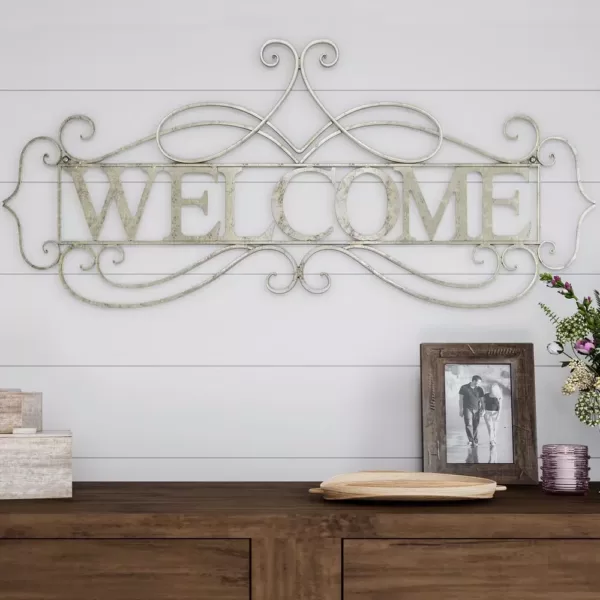 Lavish Home "Welcome" Decorative Rustic Metal Cutout Wall Sign