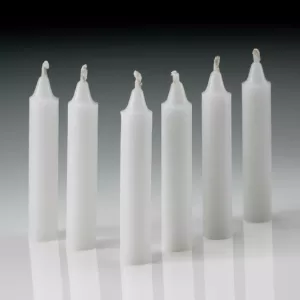 Light In The Dark 4 in. x 1/2 in. Thick White Taper Candles (Set of 60)