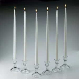 Light In The Dark 18 in. Tall White Taper Candles (Set of 12)