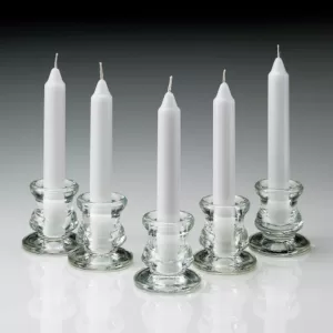 Light In The Dark 6 in. Tall 3/4 in. Thick Unscented White Taper Candles (Set of 40)