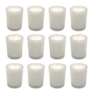 LUMABASE 12 Candles (15 Hours) in Frosted Glass Votives