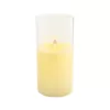 LUMABASE Battery Operated 8 in. Glass Hurricane Candle with Moving Flame