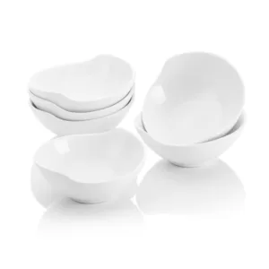 MALACASA 4.3 in. White Ceramic Ramekins Serving Bowls for Creme Brulee (Set of 6)