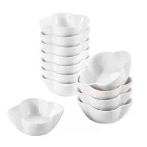MALACASA 3 in. White Porcelain Ramekins Serving Bowls for Creme Brulee (Set of 12)