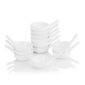 MALACASA 3.75 in. White Porcelain Ramekins Serving Dishes Set (Set of 12)