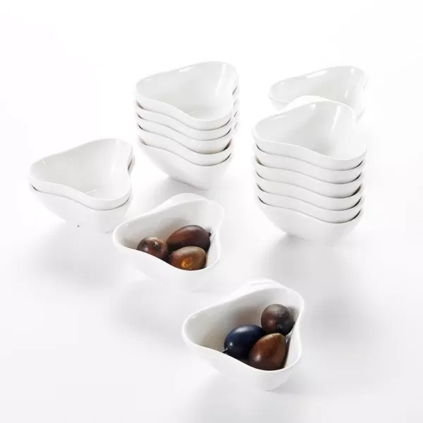 MALACASA 3 in. White Porcelain Ramekins Souffle Dishes Serving Bowls (Set of 16)