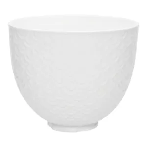KitchenAid 5 Qt. White Mermaid Lace Textured Ceramic Bowl