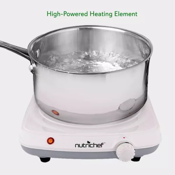 NutriChef White Electric Countertop Burner - Buffet Hot Plate Burner with Adjustable Temperature