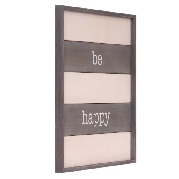 Pinnacle Be Happy Wood Plank Decorative Sign
