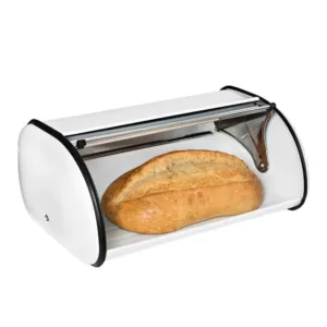Honey-Can-Do Retro White Rolltop Bread Box