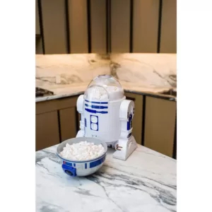 Uncanny Brands 2 oz. Kernel Capacity in Blue/White with Fully Operational Droid Kitchen Appliance Star Wars R2D2 Popcorn Maker