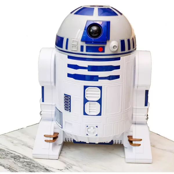 Uncanny Brands 2 oz. Kernel Capacity in Blue/White with Fully Operational Droid Kitchen Appliance Star Wars R2D2 Popcorn Maker
