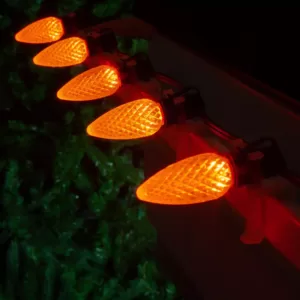 Wintergreen Lighting OptiCore C9 LED Orange Faceted Replacement Bulbs (25-Pack)