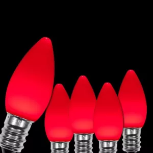 Wintergreen Lighting OptiCore C7 LED Red Smooth/Opaque Christmas Light Bulbs (25-Pack)