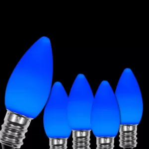 Wintergreen Lighting OptiCore C7 LED Blue Smooth/Opaque Christmas Light Bulbs (25-Pack)
