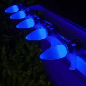 Wintergreen Lighting OptiCore C9 LED Blue Smooth/Opaque Christmas Light Bulbs (25-Pack)