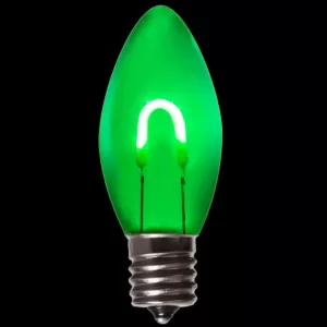 Wintergreen Lighting FlexFilament C9 LED Shatterproof Green Vintage Edison Christmas Light Bulbs (5-Pack)